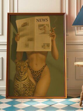 Retro Leopard Print Poster | Marlboro Cigarette Art